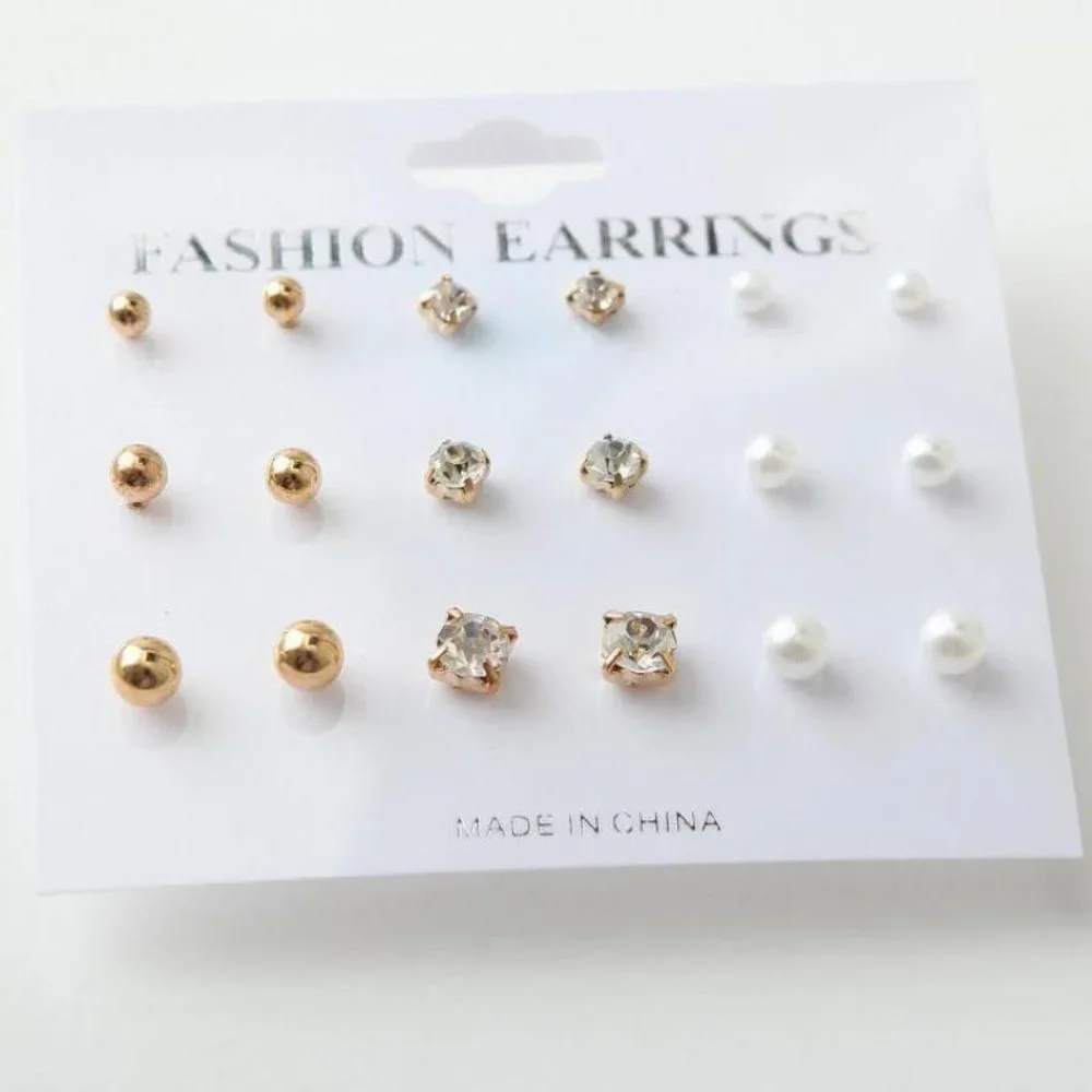 Set Pack Earrings Stud Women Circle Bohemian Hoop Drop Cute Trendy Jewelry - Picture 1 of 6